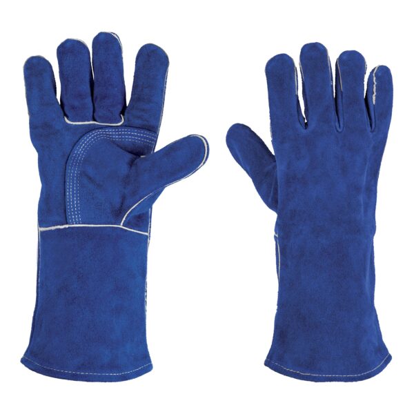 guantes azules reforzados para soldador truper ae3