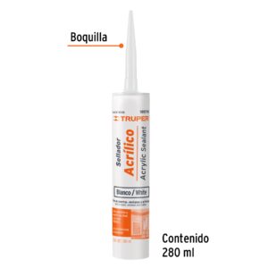 sellador acrilico de 280 ml blanco truper 9ce